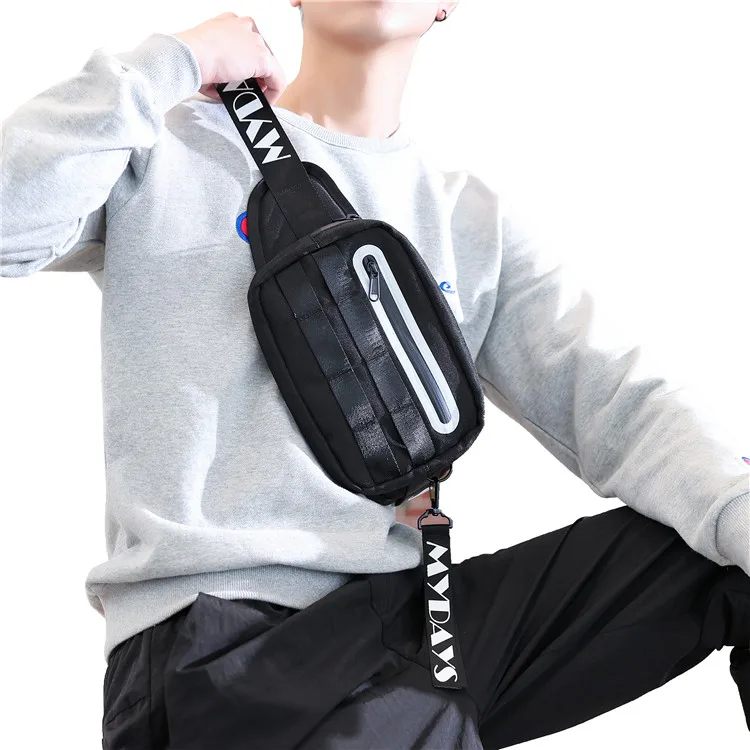 New Design Soft Breathable Unisex Leisure Printed Letters Shoulder strap Chest Crossbody Bag with YKK zipper
