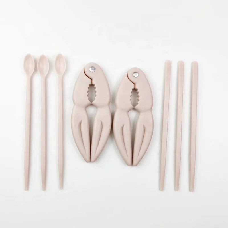 China manufacture plastic crab cracker lobster cracker picks forks 8pcs multifunctional seafood tools set crab eating tool