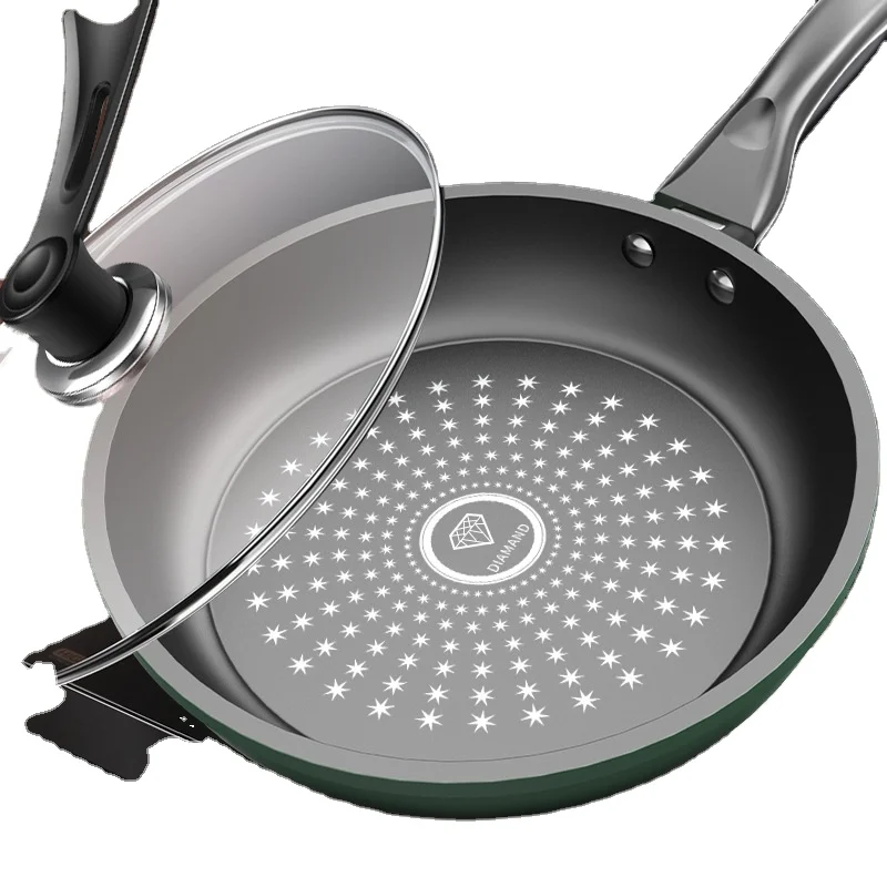 Crystal drill non stick pot  Frying pan  Induction cooker   domestic gas stove, no oil smoke cooker cookware set cajas de pizza