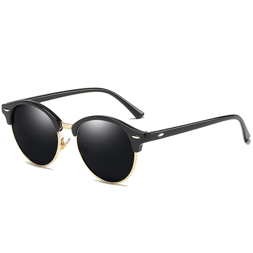 2024 Classic Vintage Sunglasses for Men Women Custom Logo UV400 Polarized Colorful Lenses in Black White Red Pink Frames Made PC