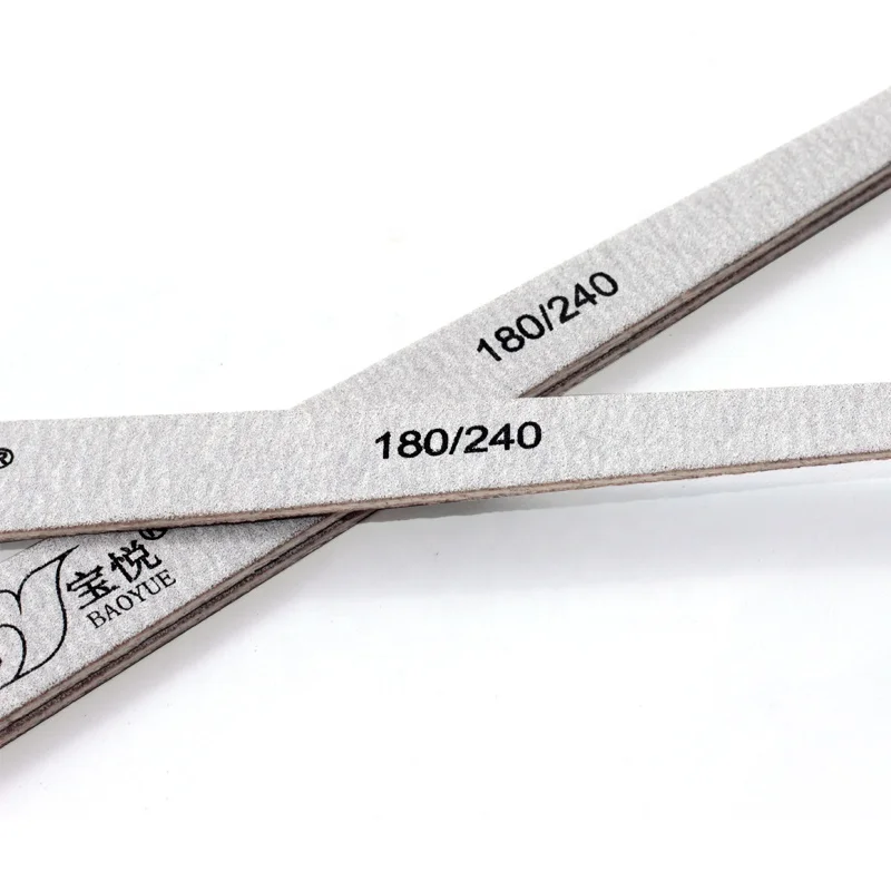 Eco friendly light gray nail files custom logo 180/240 grit etc professional disposable wooden nail file