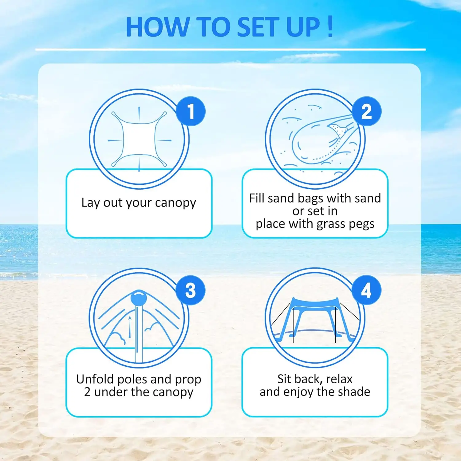 Beach Canopy Tent Sunshade with UPF 50+ UV Protection Beach Tent Sunshade for Outdoor Beach Tent