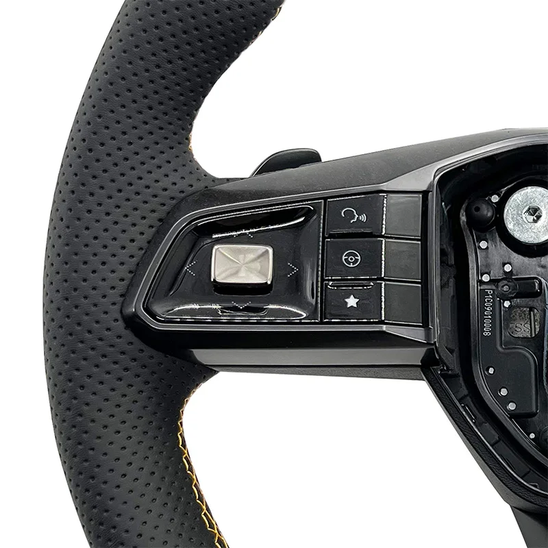 Leather yellow line one key start modified steering wheel suitable for MG MG7 MG5 MG4 EV ZC-MJ-14