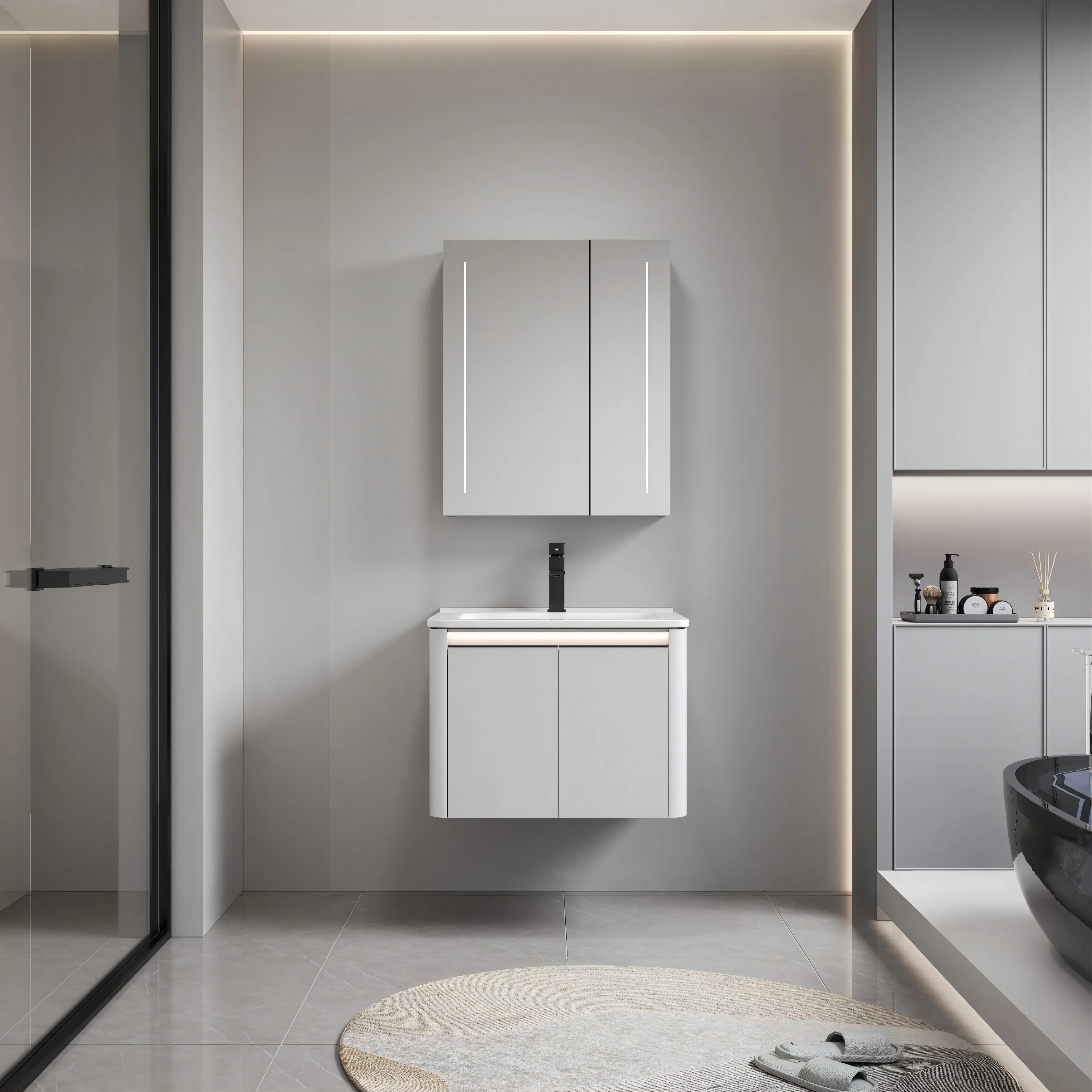 Дешевая раковина для ванной комнаты водонепроницаемый алюминиевый шкаф для умывальника для продажи современный отель настенный треугольник 23-25 дюймов