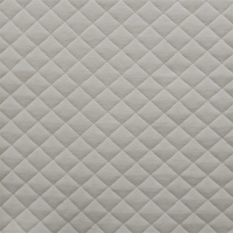 100 Polyester White Knitted jacquard Small diamond pattern Mattress Ticking Fabric for Mattress