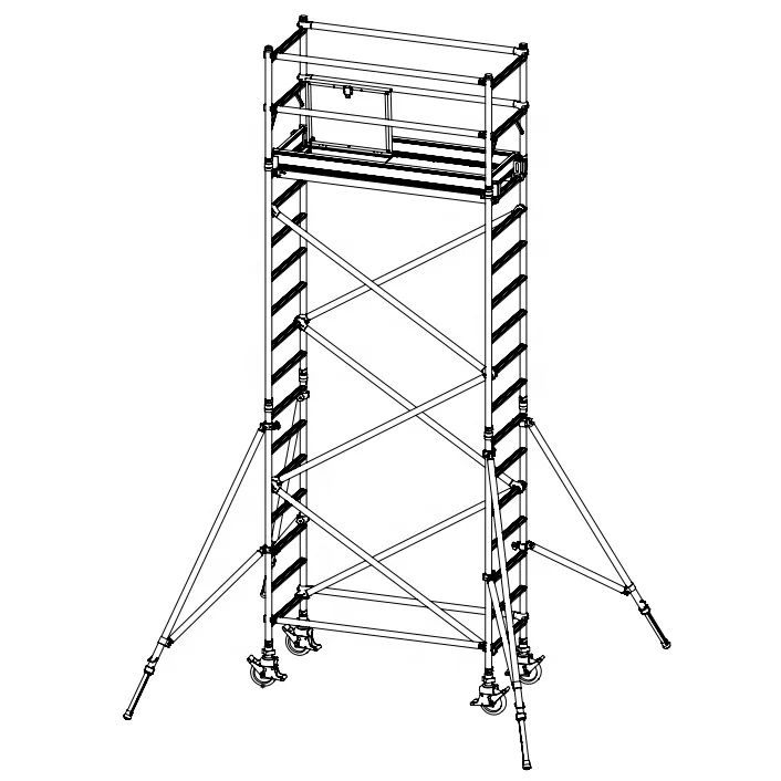 Above-ground work 4m single width outdoor mobile scaffold tower