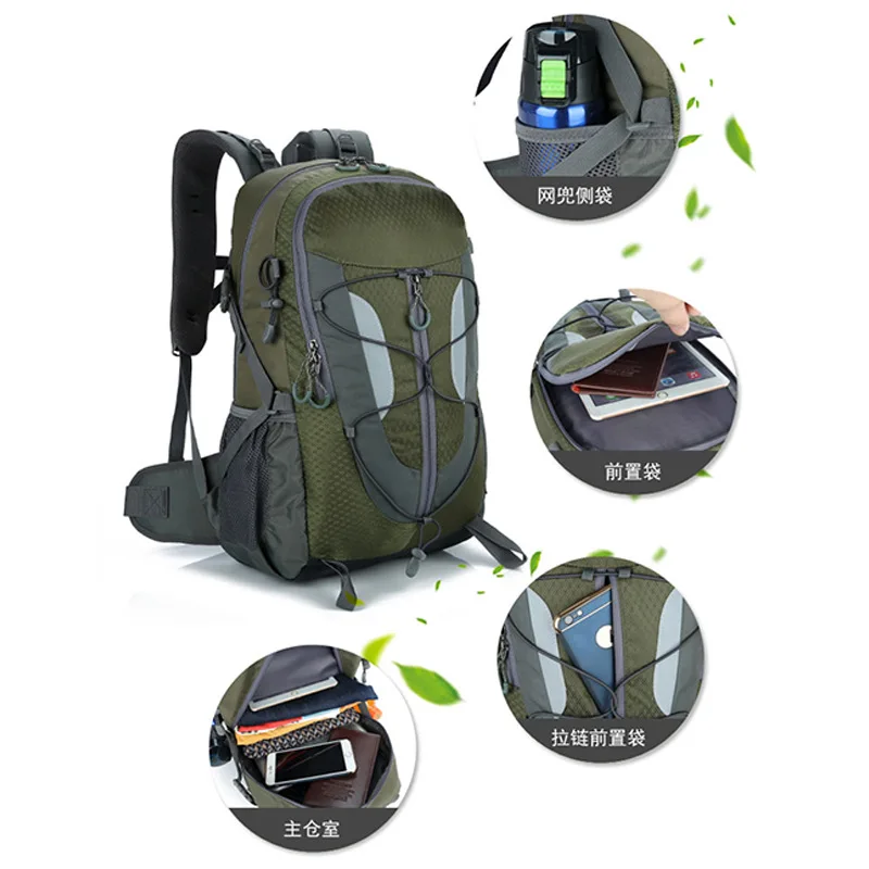 Nylon Reflective Unisex Sports Backpack Lightweight Hydration System Waterproof Design Running Cycling School Polyester