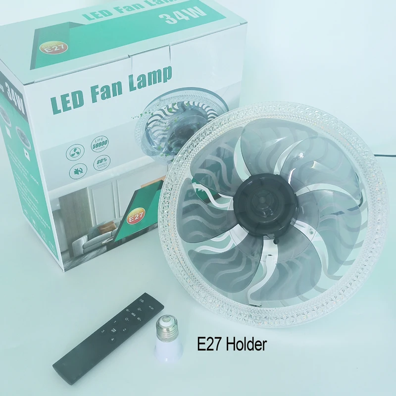 Easy install E27 Holder lighting ceiling fans with lights remote control romantic simple ceiling fan with led light