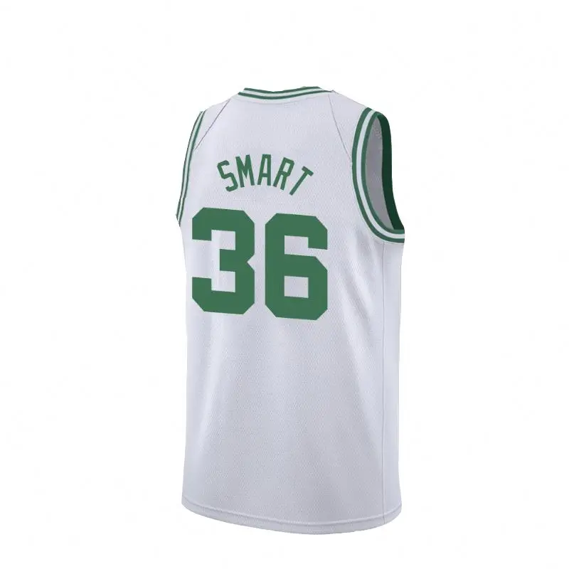 Вышитая мужская зеленая баскетбольная майка Маркуса № 36