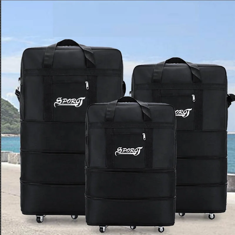 Large capacity foldable outdoor duffel travel bags luggage set 4 wheels bags high quality wheels design luggage for men