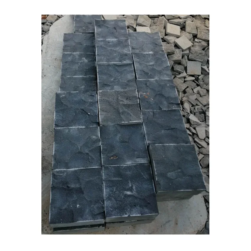 Exterior Patio Natural Basalto Negro M2 Precio 10x10 Adoquines De Piedra