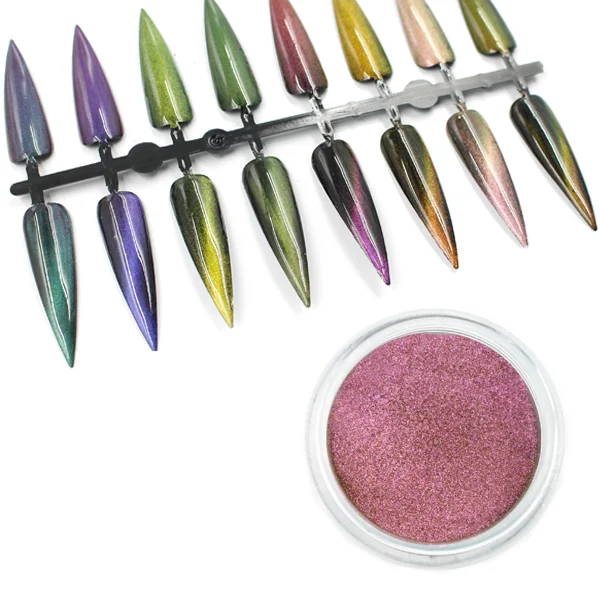 Kolortek Private Label Nail Art Powder Magnetic Pigment Powder Color Shift Chameleon 3D Cat Eye Pigments