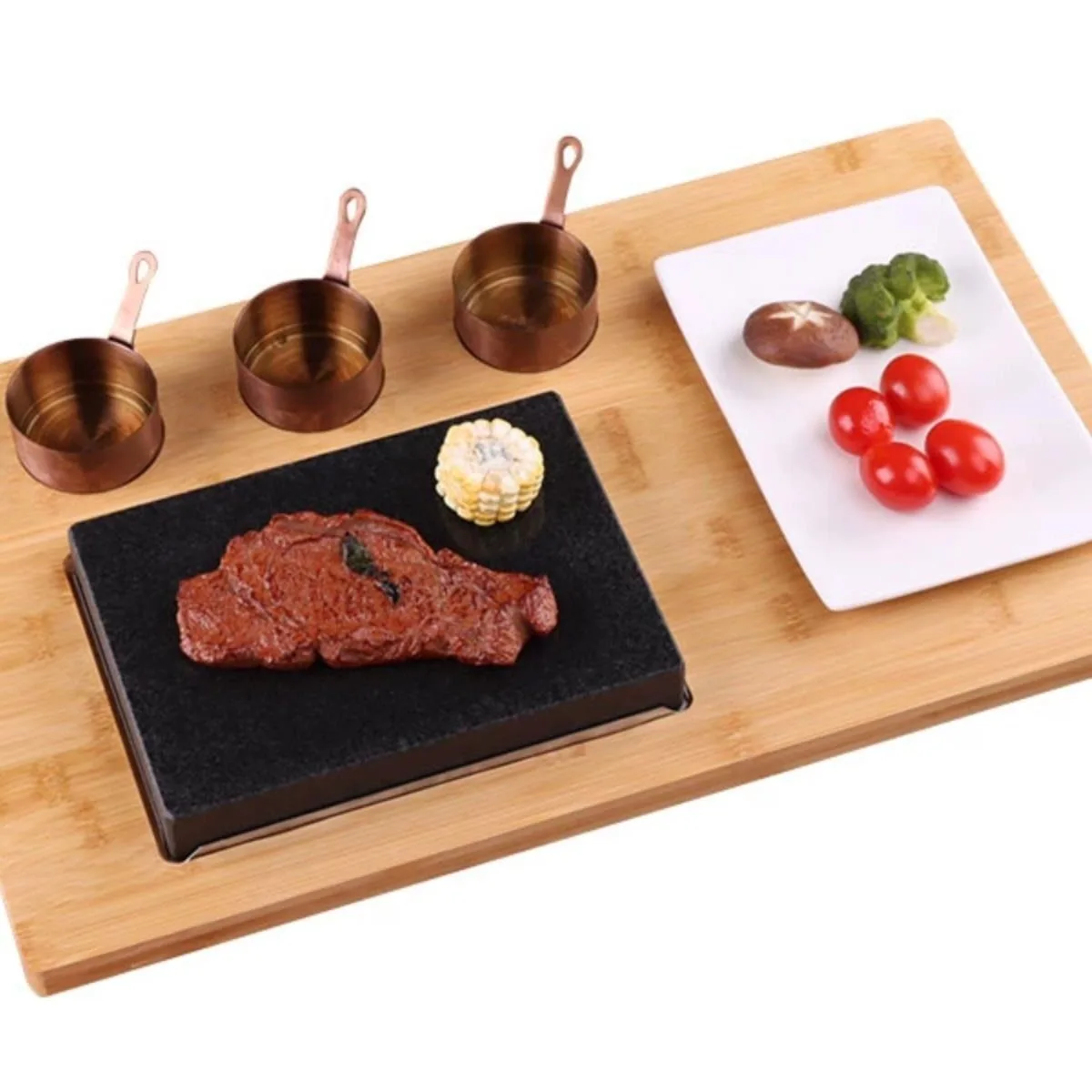Hot sale cookware granite steak plate stone cookware plate hotel tableware set home steak stone cooking set hot lava stone