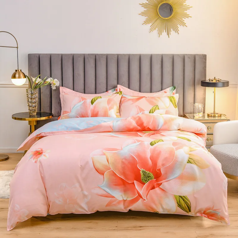Hot Selling Printed Cotton Four-piece Hotel Quilt Bedspreads  3Pcs 4Pcs  bed sheet set Bedding Sets