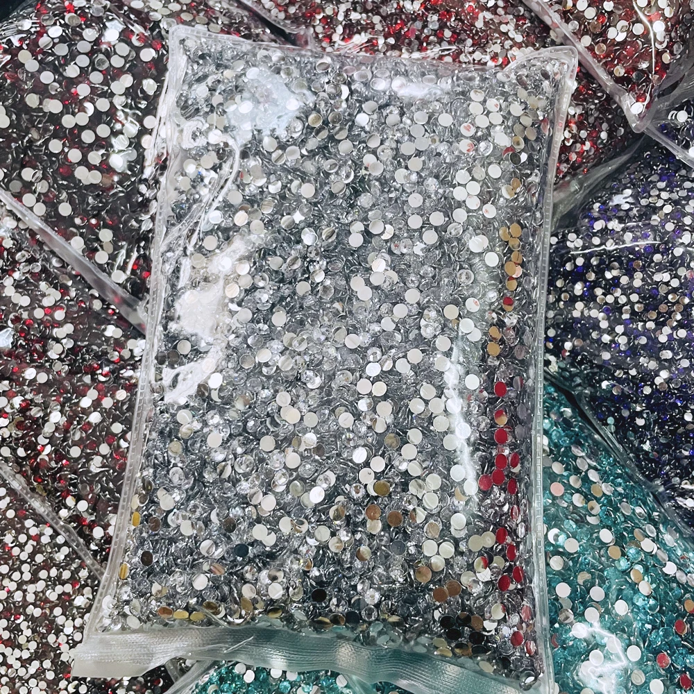 Yantuo Wholesale Assorted Plastic Flatback Ab Clear Resin Rhinestone Foiled Crystal Flat Back Resin Stones