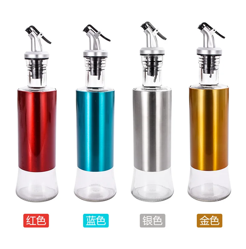 Modern Colorful Olive Oil Dispenser Storage Jars  Easy Cleaning Clear Glass Oil Bottle Jar Cooking Oil Tool