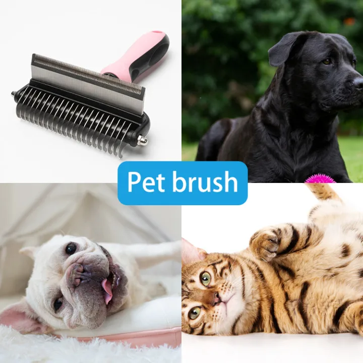 Good quality cheap price hot sell dog pet grooming products cleaning pet tool 2 in 1 pet comb hair removal dog hair removal comb