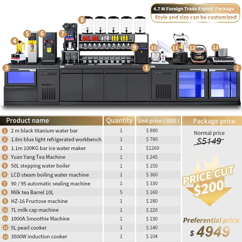 All Set Bubble Tea Equipment/Milk Tea Shop Counter Design/Milk Tea Shop Equipment
