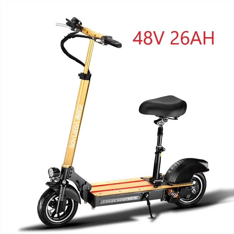 48v Electric Scooter 500w Hub Motor Electric Scooters Adults with Seat Foldable E Scooter 26AH Lithium Battery Long Range