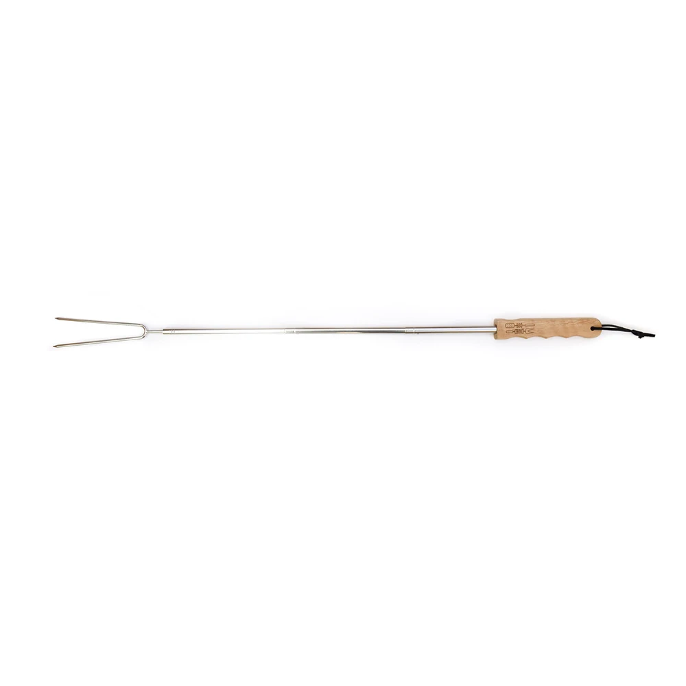 BBQ Fork Telescoping Roasting Sticks Adjustable Hot Dog Forks With Wooden Handle Camping