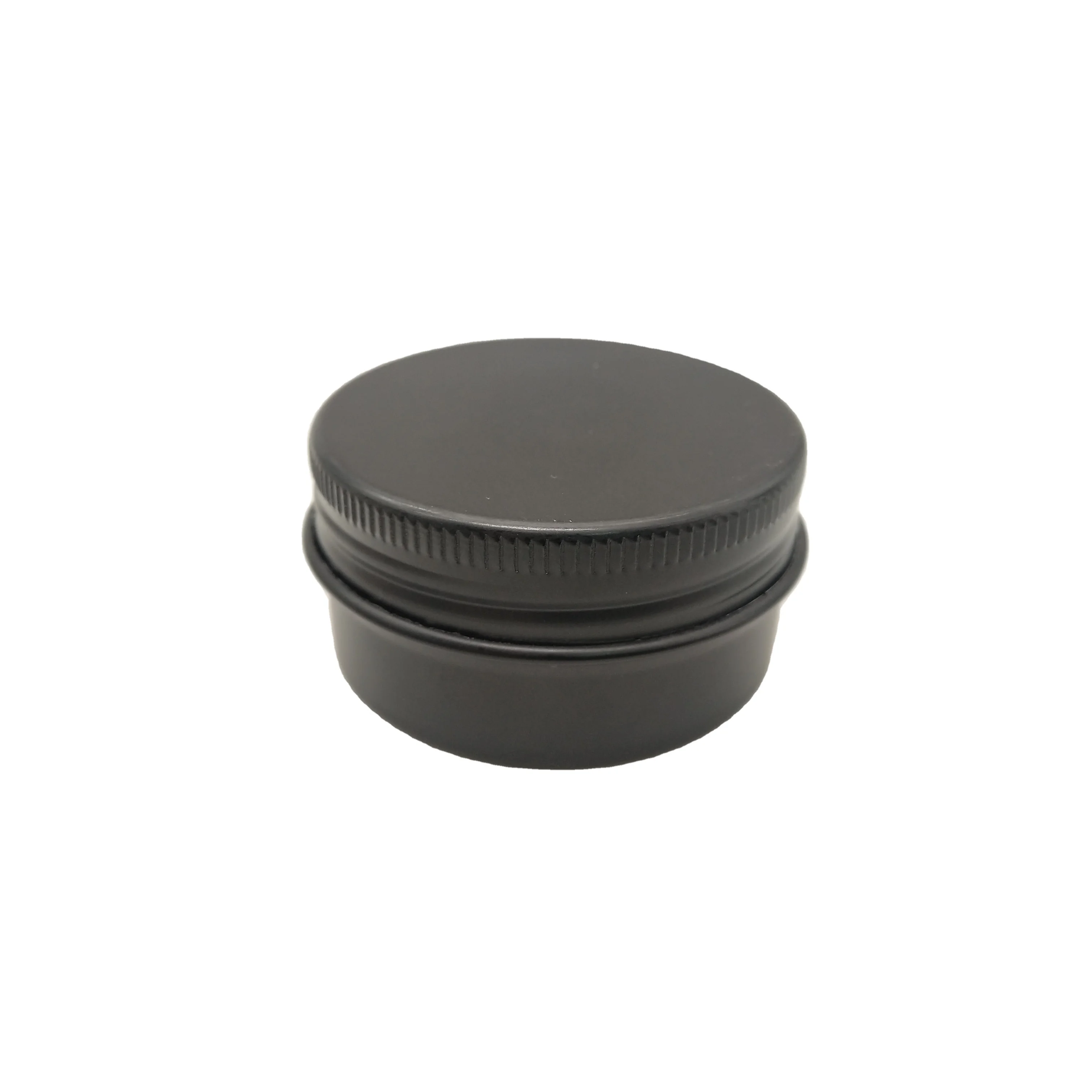 In Stock Free Sample 5-250ml Black  Aluminum Jar with Screw Lid Pomade Storage Aluminum Container Tin
