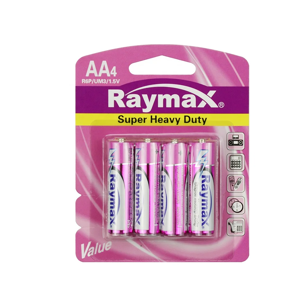 Raymax  BSCI Certificated  Triple A  Battery 1.5V R03P AAA UM4 Zinc Carbon Dry Battery wholesale