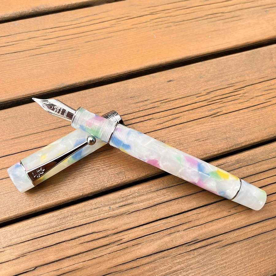 1pc Jinhao Century 100 Tofu Series - Stylish Acrylic Fountain Pen with 18K Gold Plated Nib - Durable Metal Promotional Gift