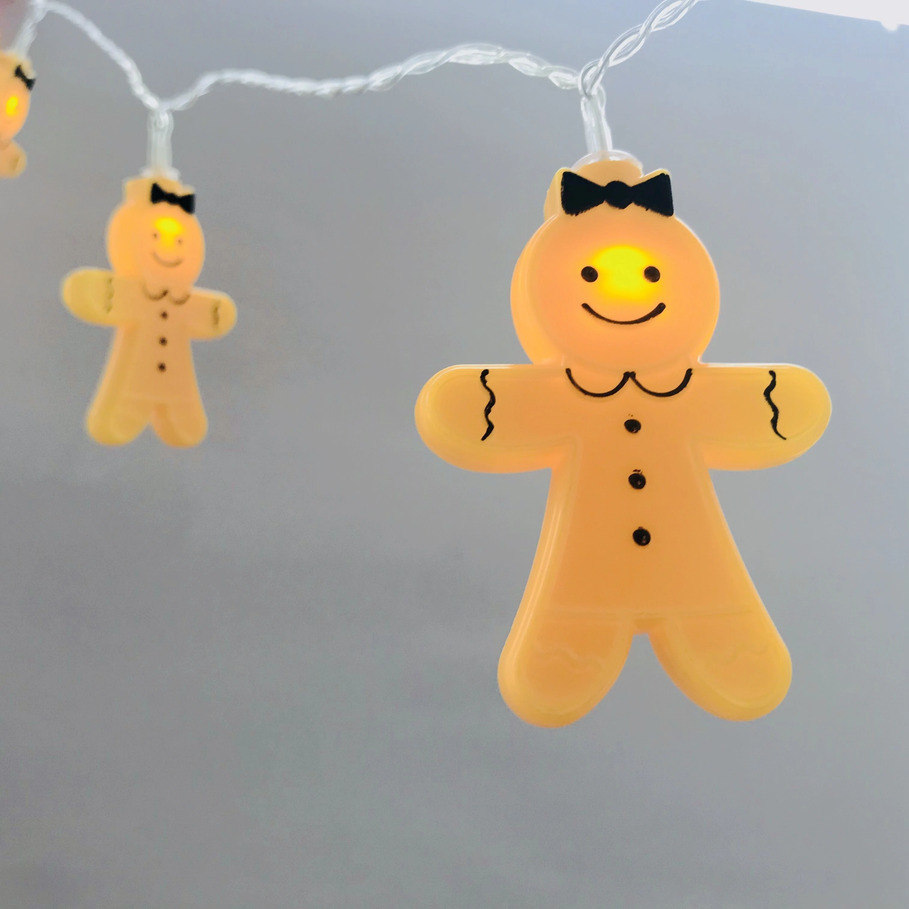 10 LED Christmas Decoration Ornament Lights Set Novelty Gingerbread Men String Lights Battery Gingerbread Cookie Man Night Light