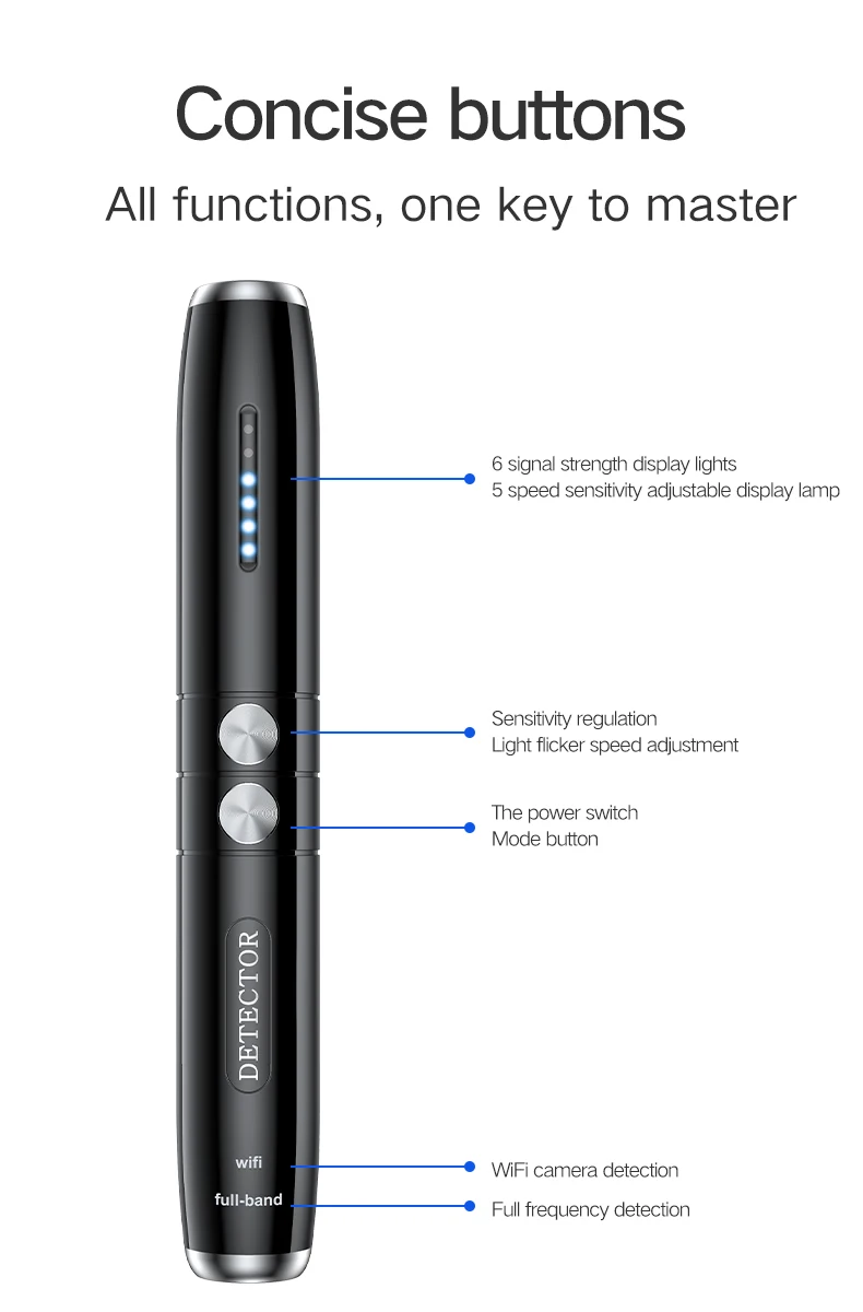 Hidden camera detector RF signal detector personal safety car GPS tracker detector for personal usage tour protector