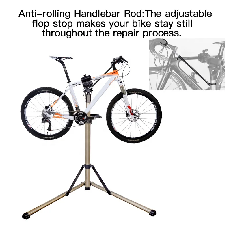 Foldable Aluminum Bike Repair Stand with Magnetic Tool Plate Stock Stand SMI3046