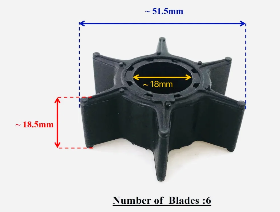 Boat Motor Water Pump Impeller Outboard  6H3-44352 Yamaha  40hp 50hp 55hp 60hp 70hp outdrive