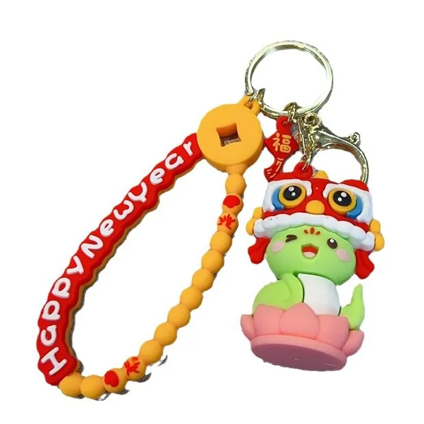 Cartoon zodiac snake key chain delicate trend God of wealth doll pendant promotional gift key chain