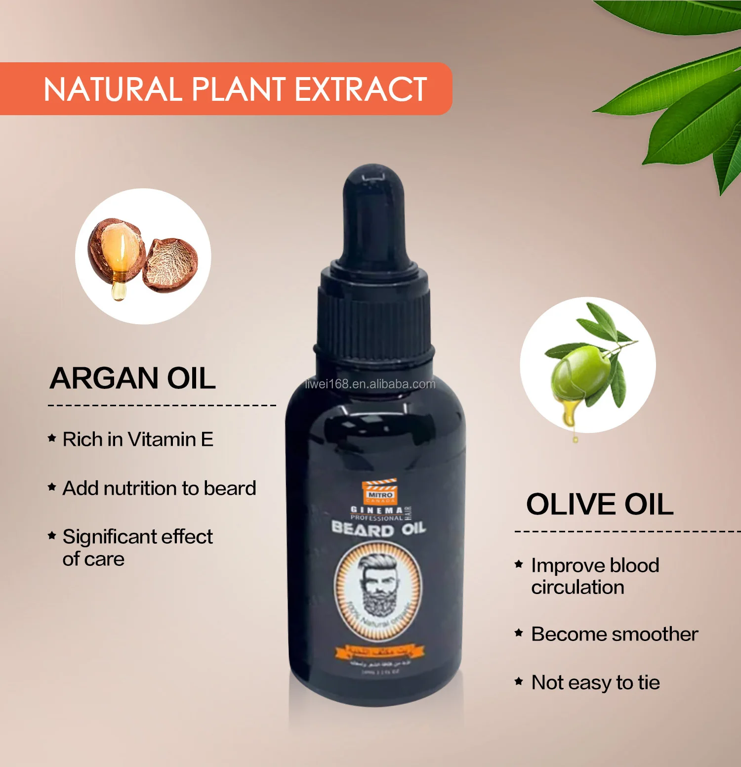 Wholesale Beard Care Oil Professional Beard Care Products Natural Argan Oil Beard Care Essential Oil 30ml For Home Use