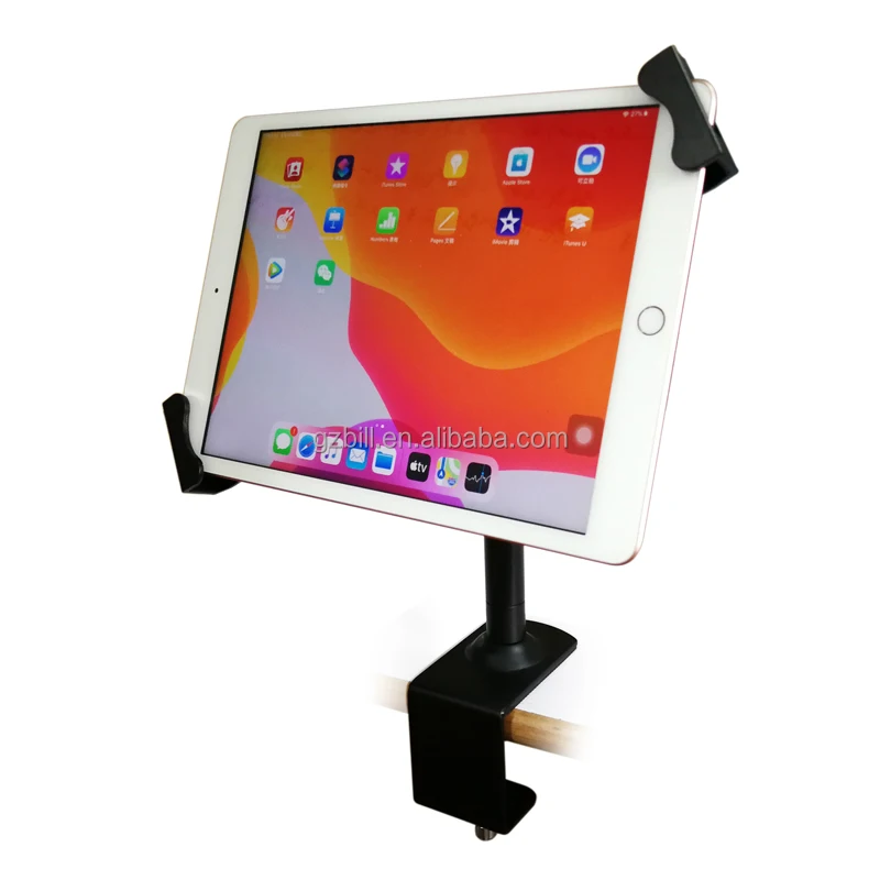 for 10 to 13 inch universal Tablet Security table clamp stand 360 degree rotation with lock holder for surface Pro 7 12.3 inch