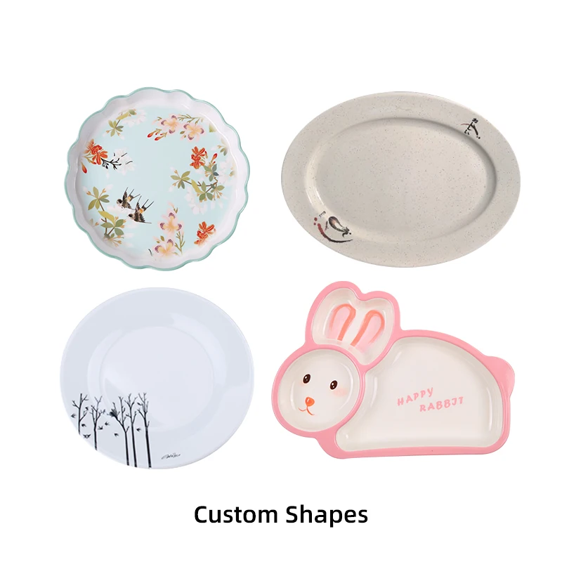 Melamine Dinner 7-Inch Dining Plate Factory Price Unbreakable Home Restaurant Oval dishes Charger Plates  And plates