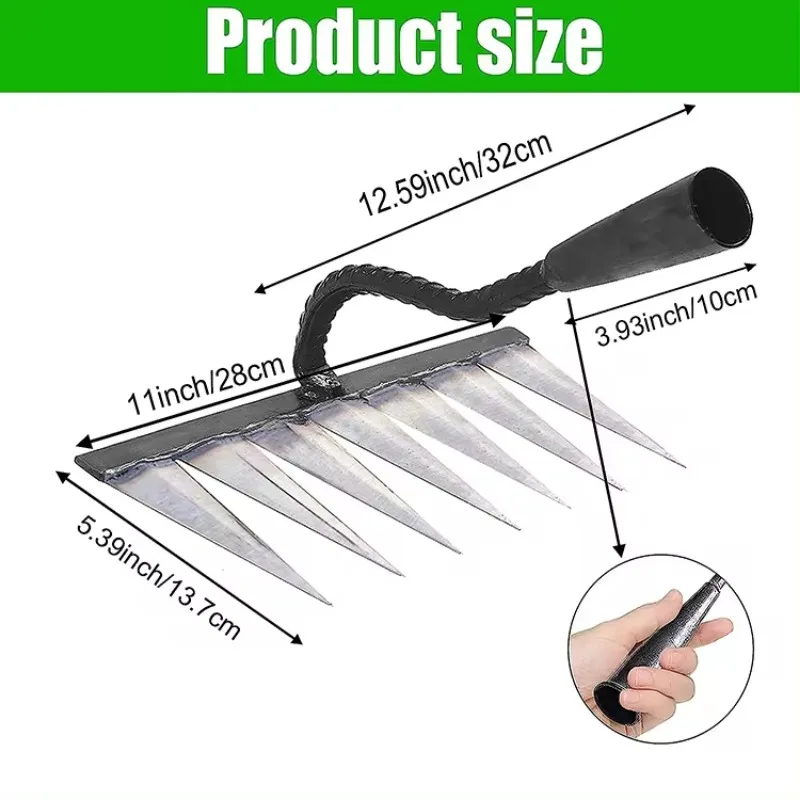Factory Outlet Carbon Steel Multifunctional Professional Weeding Tools Durable Garden Rake