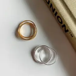 Vianrla 3 Round Band 925 Sterling Silver Fashion Jewelry Ring Daily Party Ring