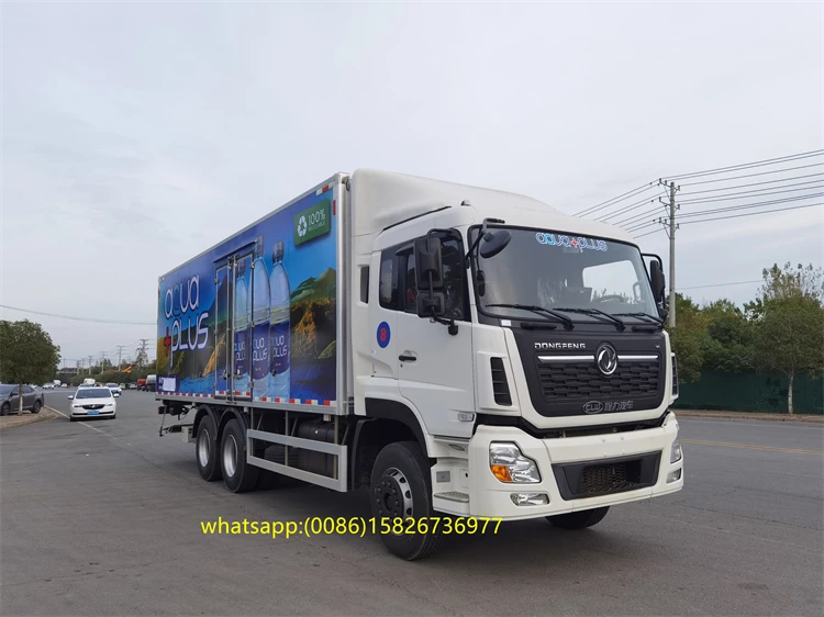 6x4 Dongfeng 25 tons refrigerated van truck Dongfeng heavy duty 30 tons van truck sale