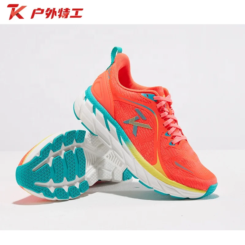 latest cushioned running shoes transparent mono filament mesh runners unisex fluo red athlete sneaker