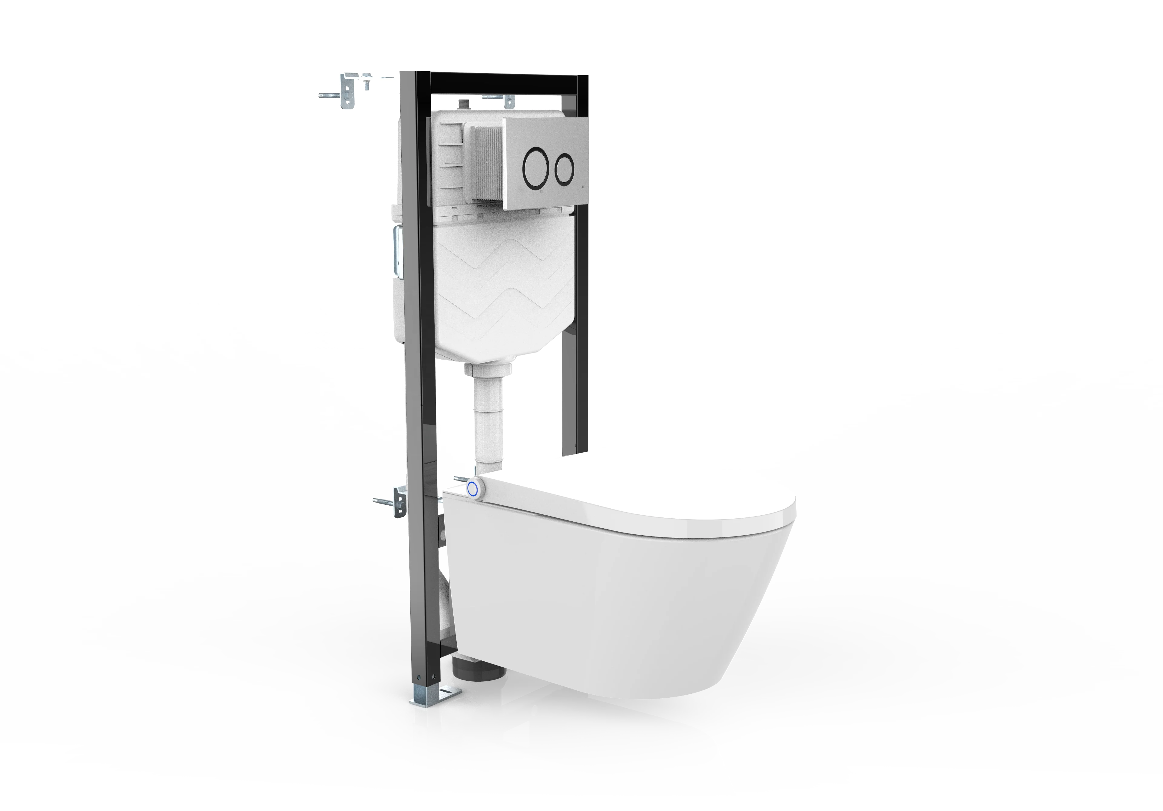 Stylish Slim Plastic Concealed Cistern Smart Toilet Water Tank with Flush Plate