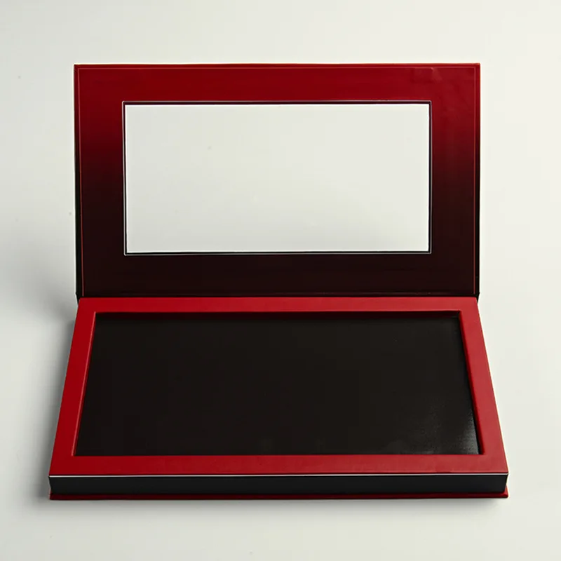 Personalized red paper card board eyeshadow palette private label empty magnet makeup palette