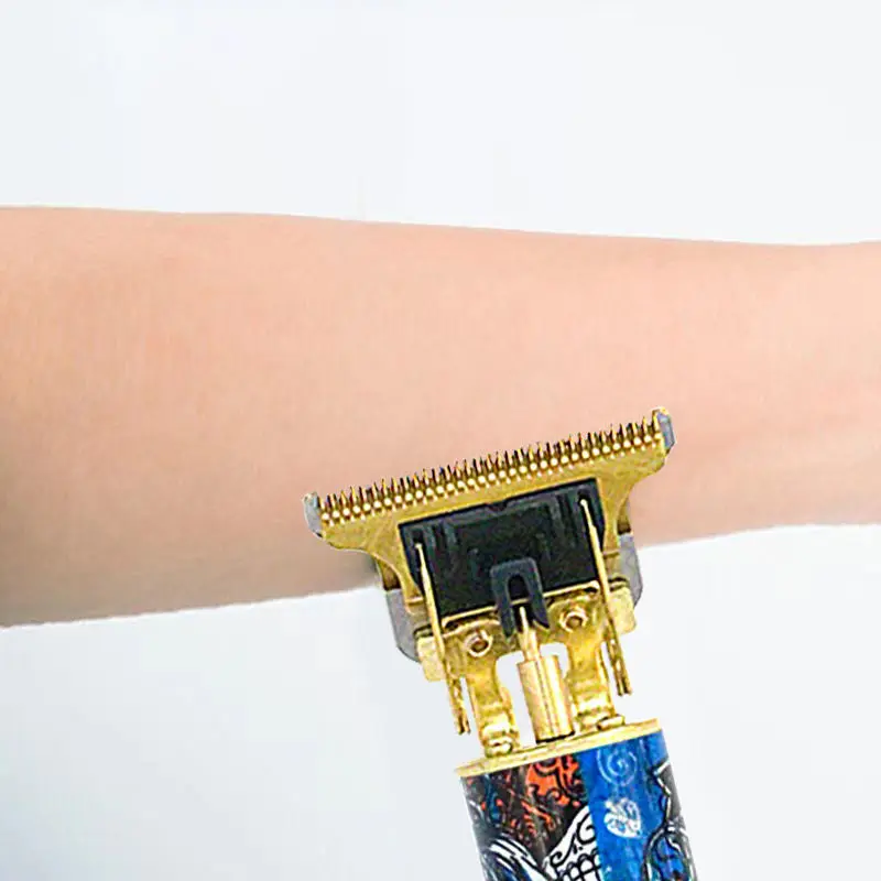 Pearlmax USB Cordless Haircut Grooming Hair Cutting Trimmer Skull Printing Men Electric Hair Clipper