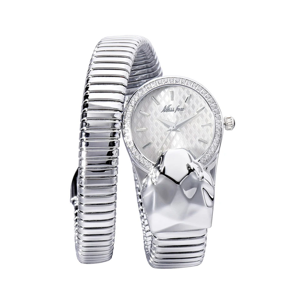 Miss Fox 2808 Snake Shape Diamond Watch For Women Luxury Brand fashion Iced Out