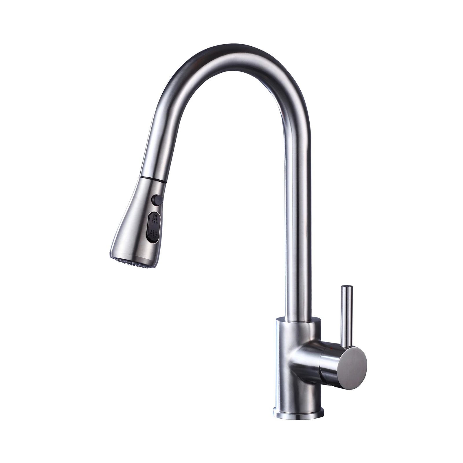 Modern 304 Stainless Steel Kitchen Sink Faucets with Pull Down Sprayer Single Handle Brushed Nickel Pull Out Kitchen Faucet