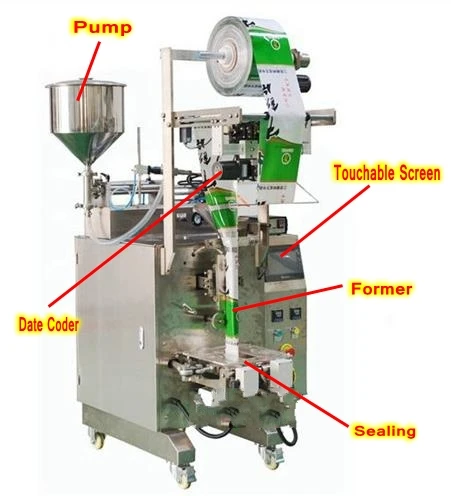 Automatic sealing hand and cleaning fluid bag for washing tube package sachet suppository gel ice packing machine