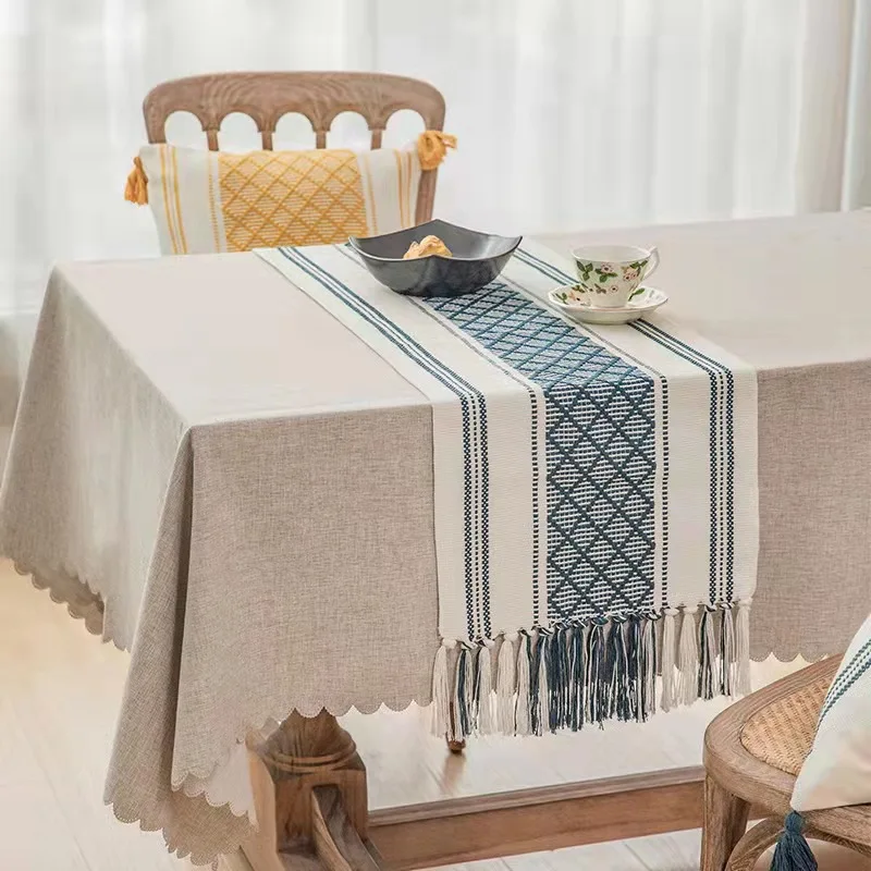 Lufu Woven table runner tablecloth embroidery table runners Christmas Table Runner  with cotton thread