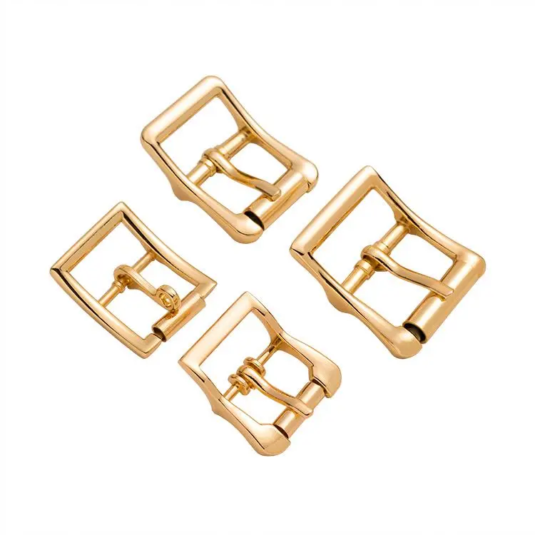 custom belt buckle Bag hardware Center Roller good quality with pin gold color small adjuster Zinc Alloy handbag