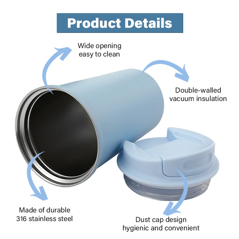 Stainless Steel  Insulated Coffee Cup Coffee Mug with Silicone Seal Leakproof Travel Mug for Hot and Cold Drinks