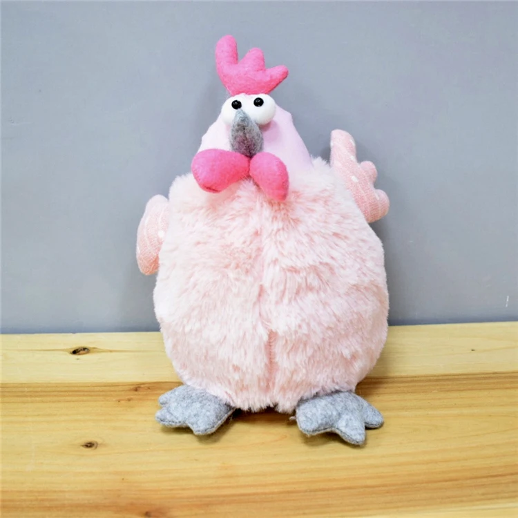Handmade Cute Rooster Plush Decorations White Chicken Cock Chanticleer Stuffed Home Farmhouse Ornaments Supplies