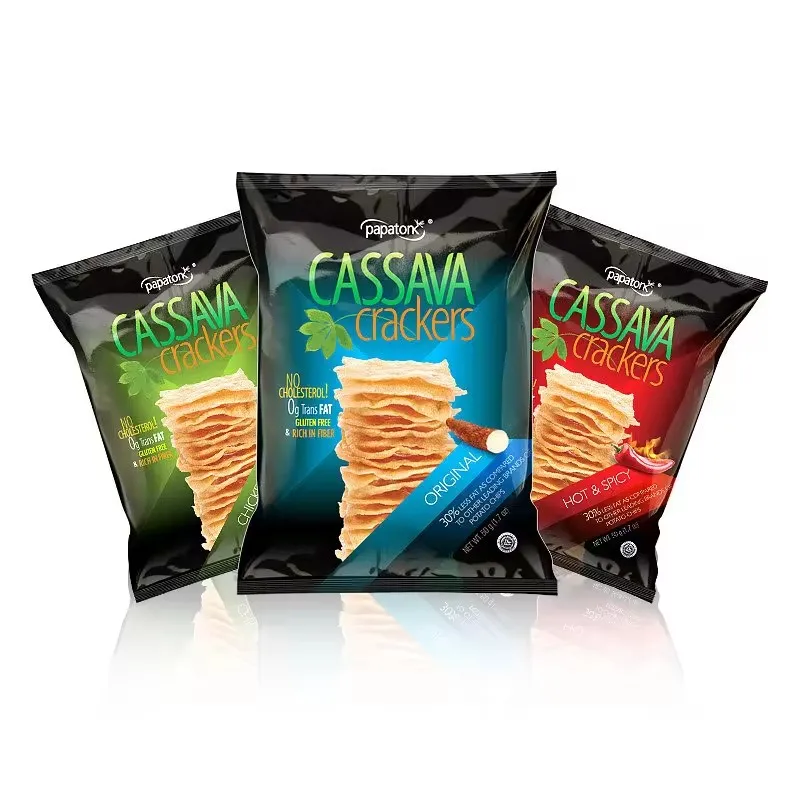 Custom Printed Back Seal Pillow Pouch Packaging Bags Low MOQ Laminated Popcorn Snack Food Grade Plastic Potato Chips Bags